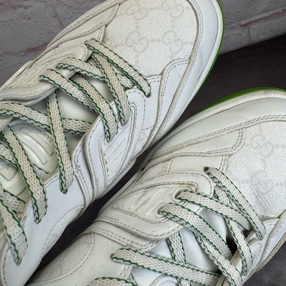 Gucci Basket Low 'White Demetra Green' Trainers 698785 Size 9 - Picture 5 of 16